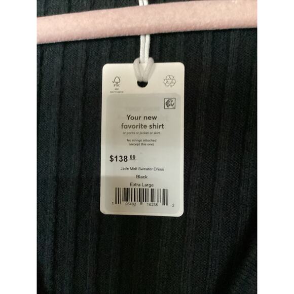 Marine layer Jade MIDI Sweater Dress Black Size XL - Picture 5 of 7